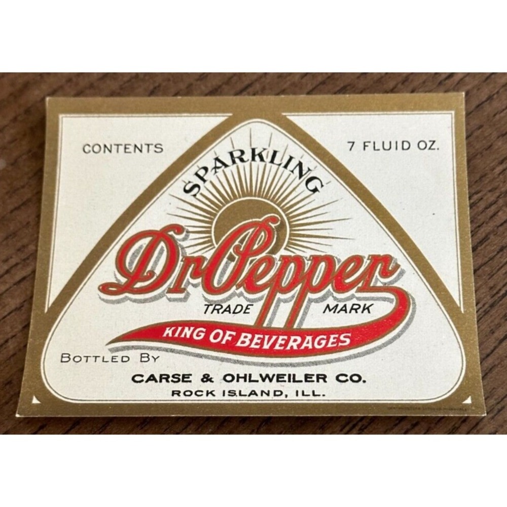 NOS Antique 1910 Dr. Pepper King of‎ Beverages Bottle Label Soda Ephemera